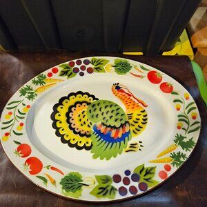 vintage Enamelware Turkey Platter